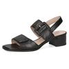 Sandalette CAPRICE, Damen, Gr. 37, schwarz, Nappaleder, klassisch, Schuhe, Blockabsatz, Riemchensandale, Businessschuh, verstellbarer Schnalle
