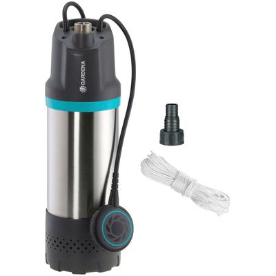 Tauchdruckpumpe GARDENA "5900/4 inox, 1768-20", blau (silberfarben, grau, türkis), B:20,1cm H:58,5cm L:22,5cm, Pumpen, 5900 l/h max. Fördermenge