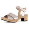 Sandalette GABOR "KRETA", Damen, Gr. 36, gold (goldfarben), Ziegenleder, metallic, klassisch, Schuhe, Blockabsatz, Sommerschuh, Sandale in Bequemweite G (= weit)