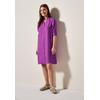 Blusenkleid CECIL, Damen, Gr. XL (44), US-Größen, magenta lacquer, Stoff, 100% Leinen, unifarben, casual, comfort fit knielang, V-Ausschnitt, 3/4-Ärmel Bündchen, Kleider, knielang