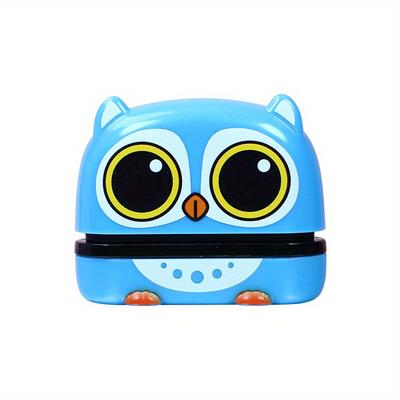 TEMU 1pc Personalized Name Stamp - Cute , & Plastic, Self-adhesive Reusable Clothing Labels For , School Uniforms, Back To School Gift (mixed Colors, Animal Theme) Image