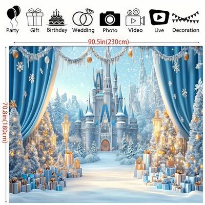 TEMU 1pc, Christmas Backdrop Cloth, Magical Enchantment, , Gift Boxes, Christmas & , 39x59inch/70.8x90.5inch, , For , Decor, Live , Photography , No Image