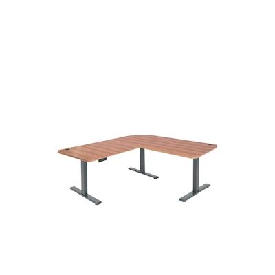 Mendler Eck-Schreibtisch HWC-D40, Computertisch, elektrisch höhenverstellbar 178x178cm 84kg ~ Eiche-Dekor, anthrazit-grau Image