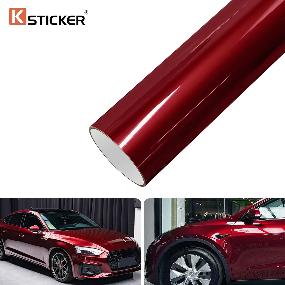 Ksticker Premium Liquid Metal Vampire Red Car Wrapping Colors Change Film Sticker Langlebige wasserdichte Wraps PET Cover Auto Tuning Image