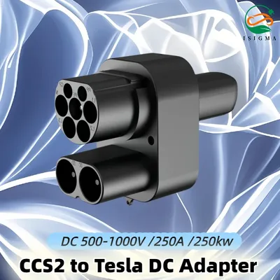 Isigma DC 250 kW CCS2 auf Tesla-Adapter 500–1000 V 250 A, kompatibel mit CCS2-Ladegeräten und Tesla-Auto-Ladeanschlüssen Image