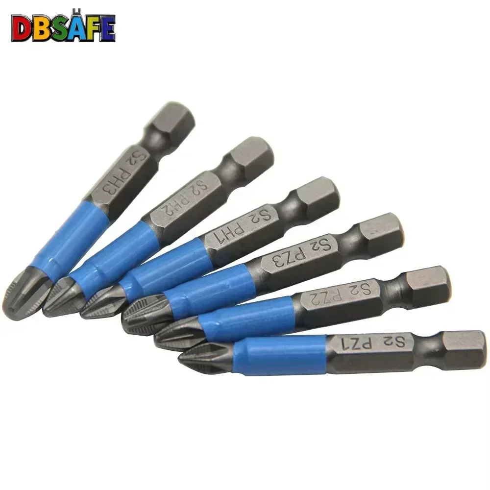 6Pcs Sechseckigen Griff Anti Skid Elektrische Schraubendreher Holzbearbeitung Kreuz Schraubendreher Werkzeug Set PH1 PH2 PH3 PZ1 PZ2 PZ3 Image