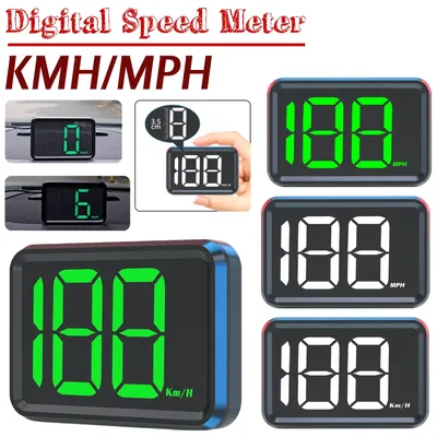 GPS KMH MPH HUD Digitaler Tachometer Head-Up-Display Digitales Geschwindigkeitsmesser Messgerät Große Schrift Geschwindigkeit Autoelektronik Zubehör/Geschenk Image