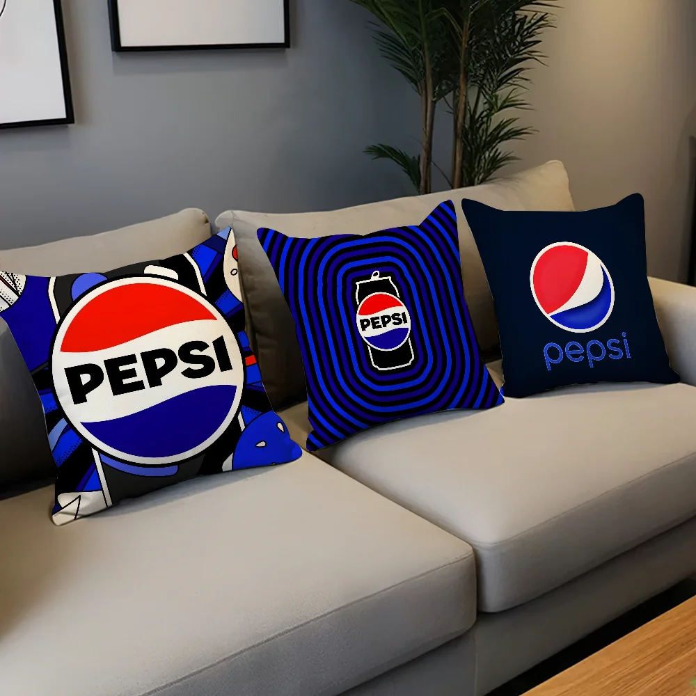 Kissenbezug Wohnzimmer Logo Zimmer Kopfteil Büro Blaues Kissen Schlafzimmer Lustiges Kissen Sofa Nickerchen Zeit P-Pepsi Kissenbezug Image