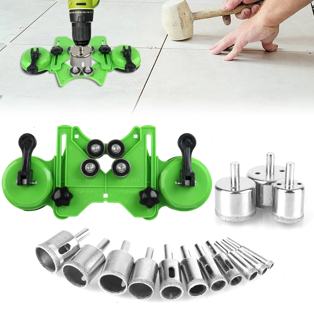 4-83mm Glas fliesen öffnung Locator Führungs loch Locator Loch Zentr ier position ierung Doppel Saugnapf Stanz bohrer Führungs bohrer Image