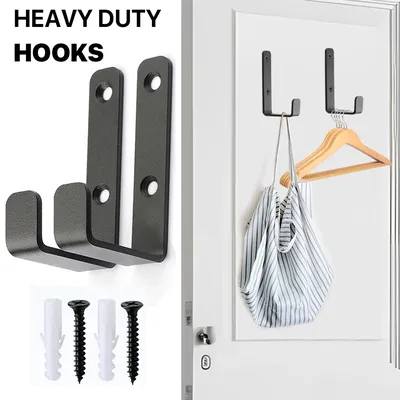 4pcs Coat Rack Hooks Wall Mounted Stainless Steel Hooks,Wall Hooks for Hanging Clothes,Heavy Duty Hooks, Matte Black Finish