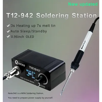 QUICKO T12-942 OLED MINI soldering station Digital electronic welding iron DC Version Portable without power supply