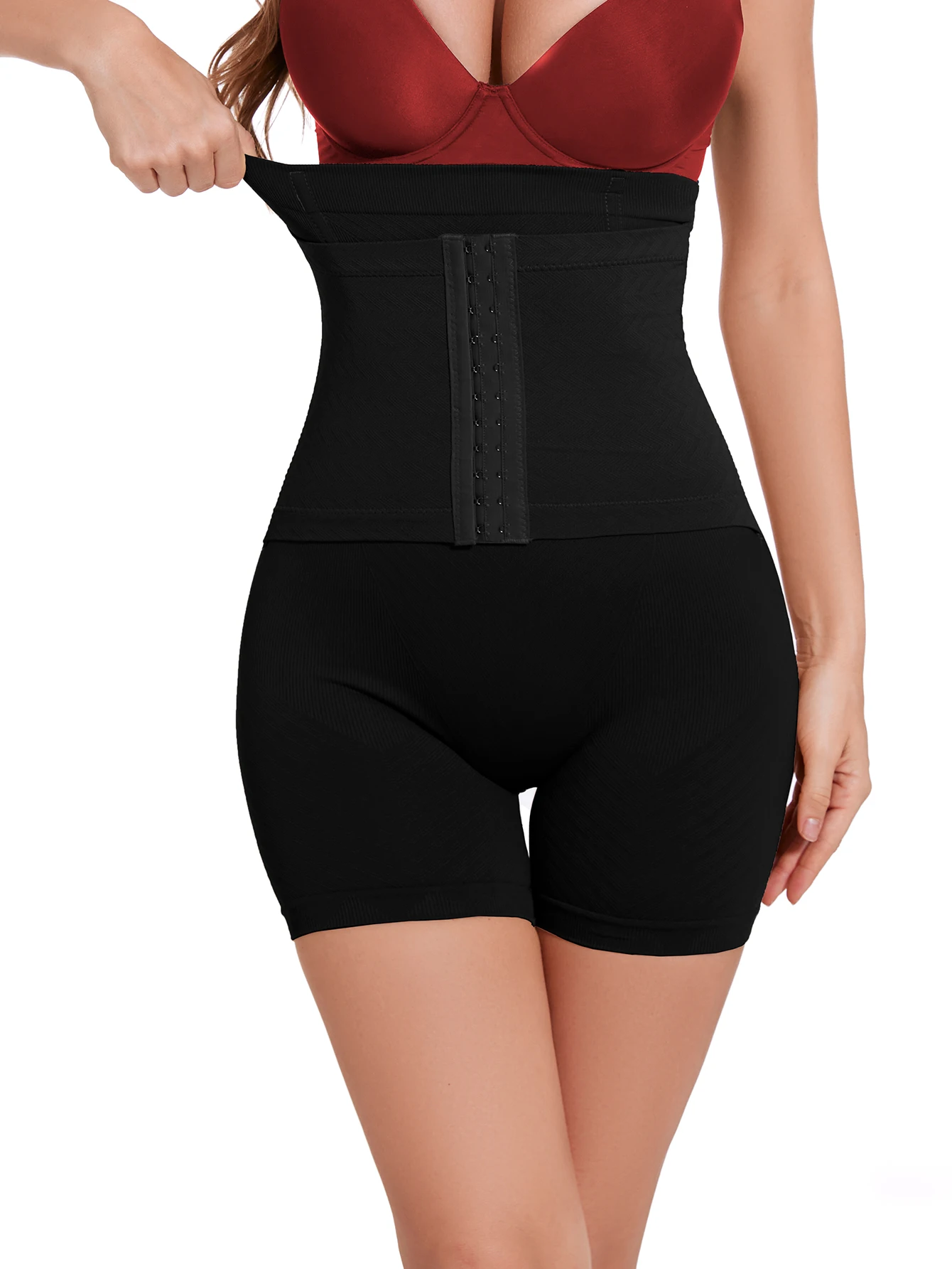 Frauen Bauch-steuer Abnehmen Höschen mit Gürtel Hohe Taille Trainer Body Shaper Shorts Plus Größe Haken Butt Lifter Shapewear Image