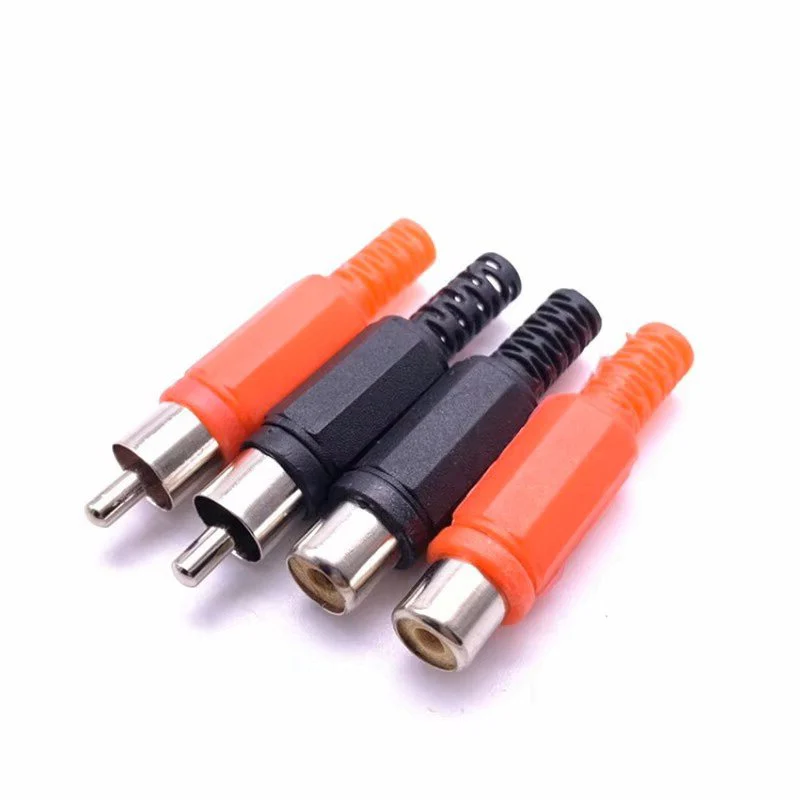 10 stücke/5 rot 5 schwarz Buchse lotus stecker schweißen stecker Kunststoff lotus audio und video RCA männlichen schweißen kopf AV stecker Image