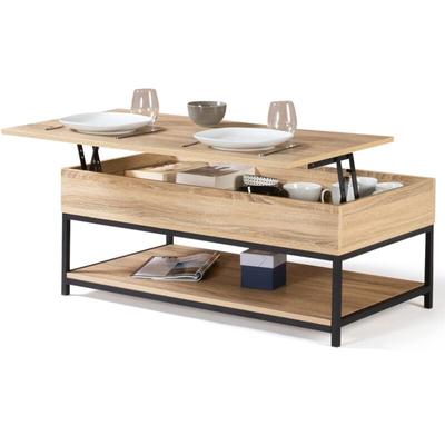 Couchtisch integrale rechteckige Hubplatte detroit und unteres Regal Industriedesign Image