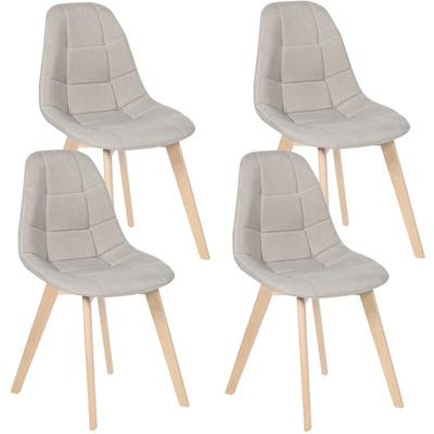 Set von 4 skandinavischen Stühlen gaby beige Stoff für Esszimmer Image
