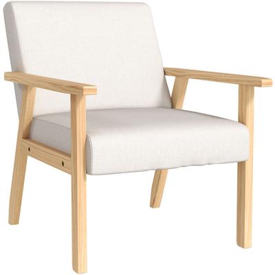 Homcom - Sessel Wohnzimmer Loungesessel Armlehnstuhl Relaxsessel mit Massivholzbeine, Lesesessel Image