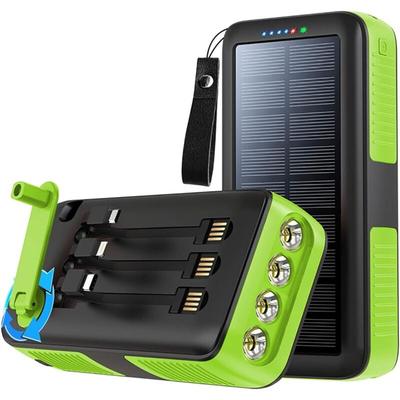 Kompakte Solar-Powerbank mit integriertem Kabel, Handkurbel-Ladegerät, wasserdichte Powerbank, Image