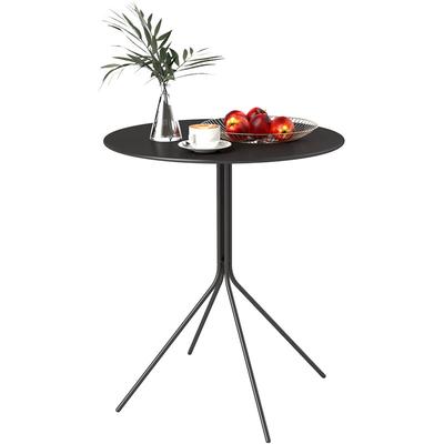 Outsunny Gartentisch klappbar Ø60 x 71 cm, Wetterfest Balkontisch aus Stahl, Rund Beistelltisch mit Image