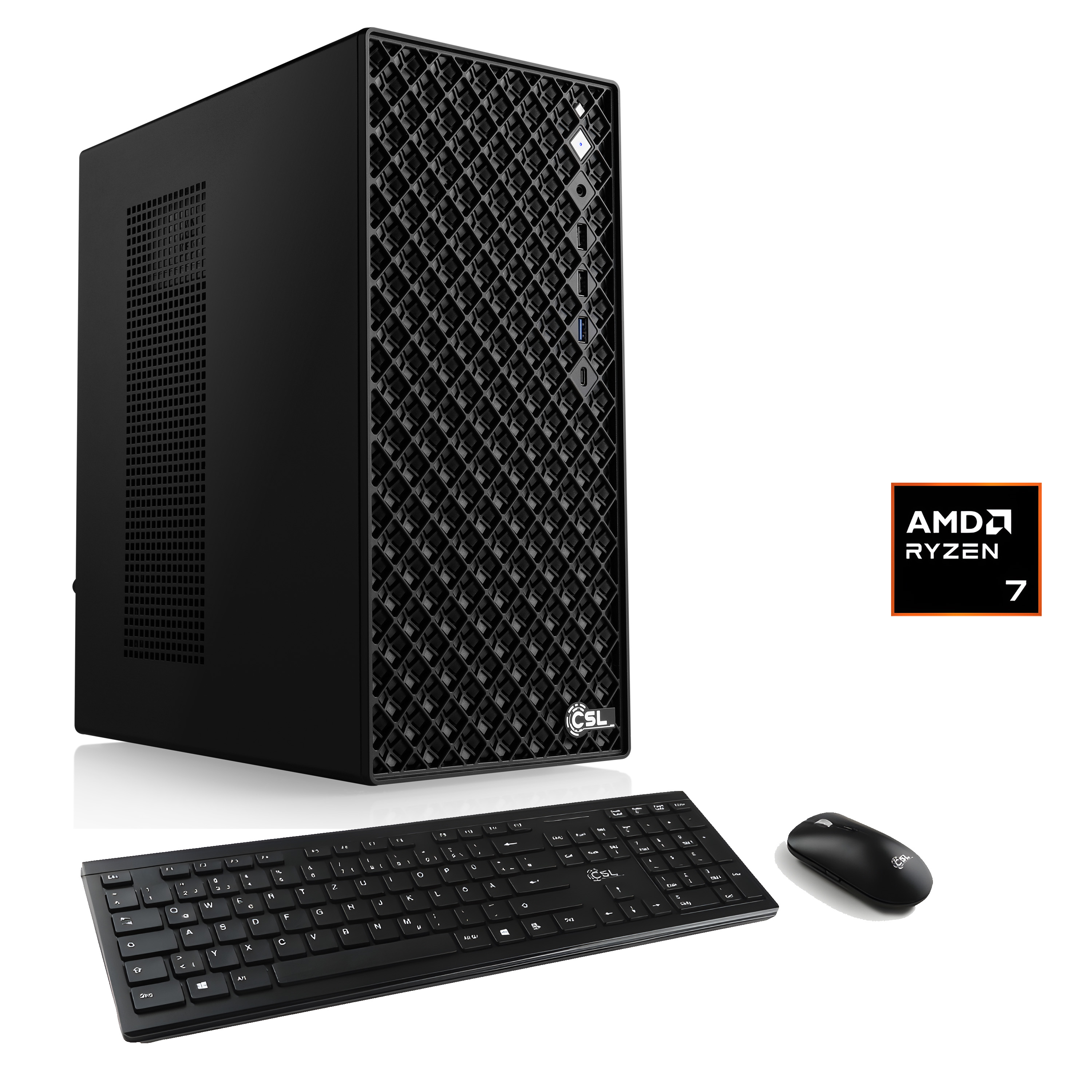 CSL PC "Mystic V24090", schwarz, Microsoft Windows 11 Home (64 Bit), 16 GB RAM 1.000 GB SSD, Desktop-PCs, PC