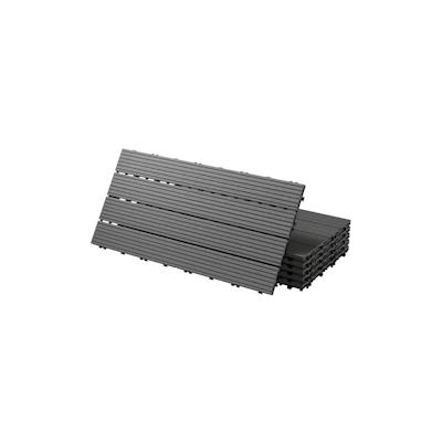 ECD Germany 12x WPC Terrassenfliesen Balkonfliese Klickfliese Fliesen 60x30cm Anthrazit 2m² Image