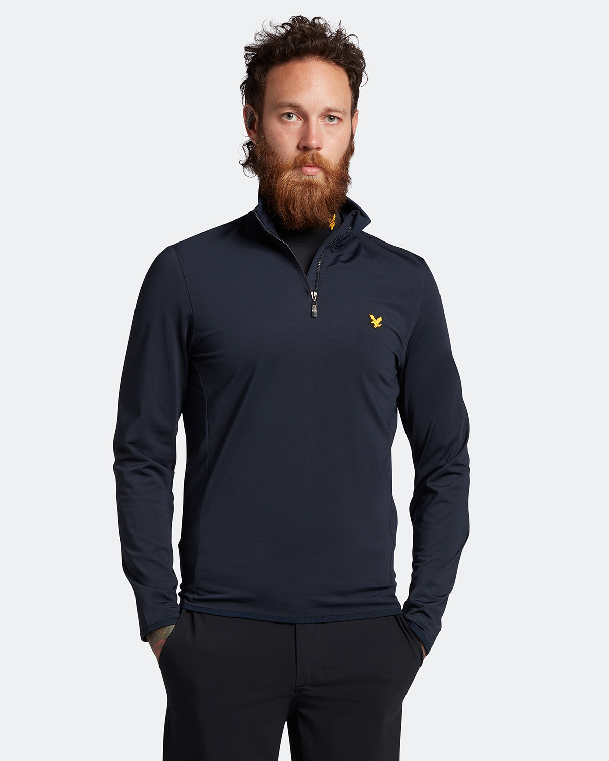 Lyle & Scott Golf Technische 1/4 Zip Midlayer in Marine Image