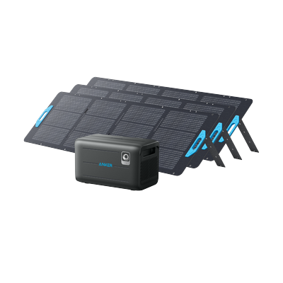 Anker SOLIX BP2000 Expansion Battery + 3× 200W Portable Solar Panel
