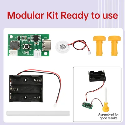 Mini Humidifier DIY Kit Dual Power Single-head Atomizer Module DC 4.5-5V Type-C Interface Ultrasonic