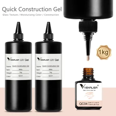 1L VENALISA Quick Construction Gel 6 in 1 Refill Bulk Volume Semi Transparent Camouflage Builder