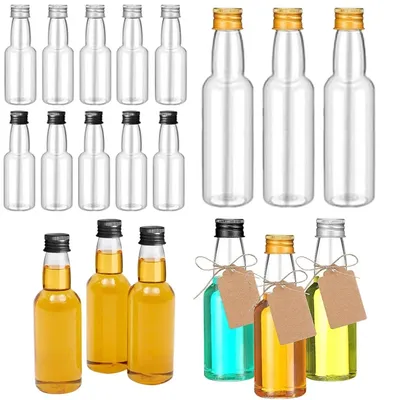 50Pcs 30/60/100/150ml Aluminum Lid Plastic Mini Juice Bottles Portable Wine Juice Beverage Oil