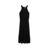 TOM TAILOR Damen Neckholder Maxi-Kleid, schwarz, Uni, Gr. 42