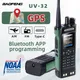 BAOFENG UV32 Walkie Talkie GPS Multi Band Bluetooth Programmazione wireless Frequenza di copia AM FM NOAA Ham a lungo raggio Radio bidirezionale