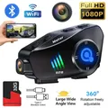 Q28 Casco da motociclista Auricolare Bluetooth Telecamera wireless HD 1080P Obiettivo super grandangolare Videoregistratore WiFi impermeabile IP66