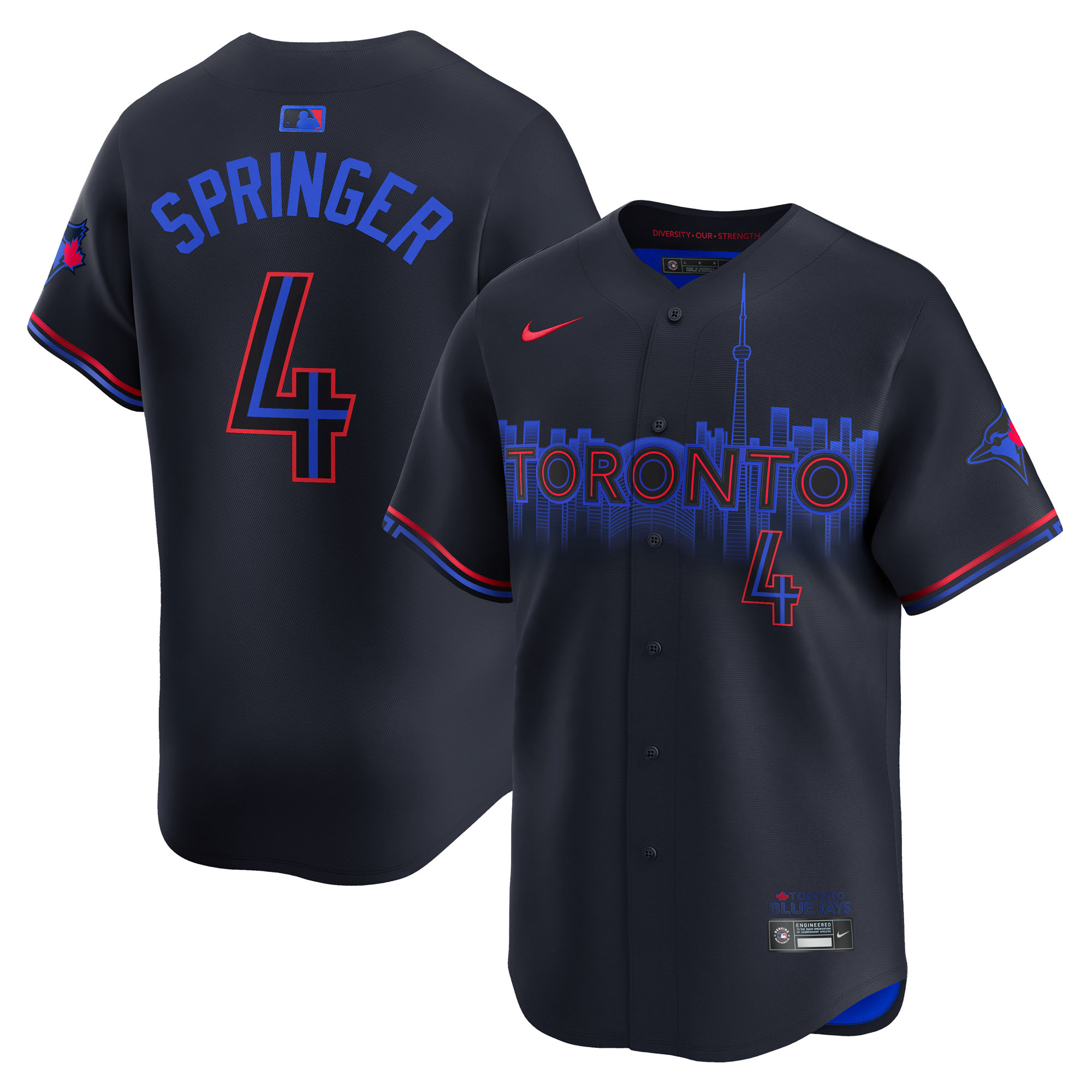 Toronto Blue Jays Nike City Connect Limited Trikot – Schwarz – George Springer – Herren Image
