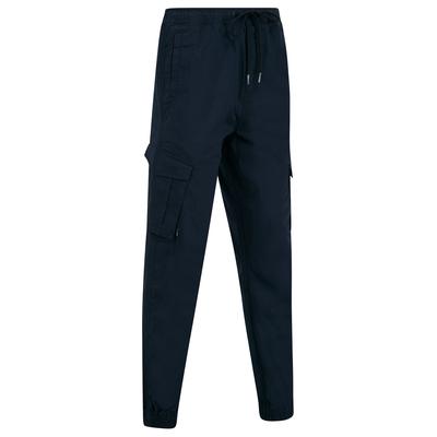 Trousers Fairbanks Stretch Cotton Blend Elastic Waist Multi-Pocket Cargo Trousers in Sky Captain Navy / XL - Tokyo Laundry