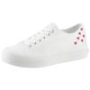 Plateausneaker TAMARIS, Damen, Gr. 41, weiß, Textil, kontrastfarbene Details, sportlich, Schuhe, Freizeitschuh, Halbschuh, Schnürschuh mit Logo an der Ferse