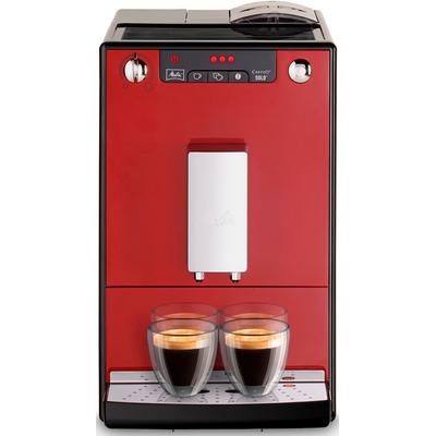 MELITTA Kaffeevollautomat "Solo E950-201, schwarz", rot (chili rot), B:45,5cm H:30,3cm T:20cm, Kaffeevollautomaten, Perfekt für Café crème & Espresso, nur 20cm breit Image