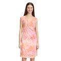 Druckkleid CARTOON "Cartoon Casual-Kleid ohne Arm", Damen, Gr. 36, Normalgrößen, bunt (orange, pink), Obermaterial: 95% Polyester, 05% Elasthan. Futter: 95% Viskose, 5% Elasthan., feminin, körpernah kurz, U-Boot-Ausschnitt, Kleider, Muster