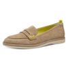 Loafer TAMARIS, Damen, Gr. 37, beige, Veloursleder, casual, Schuhe, Slipper, Businessschuh, Halbschuh mit Zierriegel