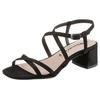 Sandalette TAMARIS, Damen, Gr. 41, schwarz, Textil, Veloursleder, elegant, Schuhe, Sommerschuh, Sandale, Blockabsatz, mit feinen Riemchen