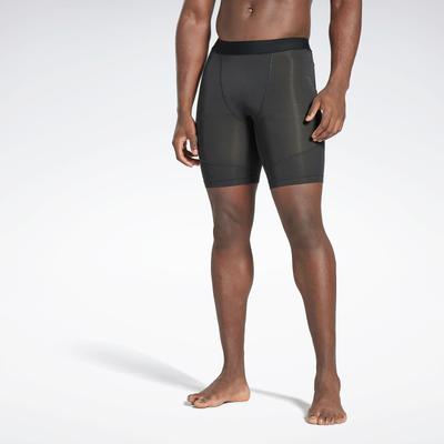 Trainingsshorts REEBOK "ID TRAIN COMPR BRIEF/NGHBLK", Herren, Gr. XL, N-Gr, schwarz (nghblk), Obermaterial: 100% Polyester, sportlich, Hosen Image