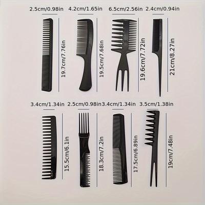 TEMU 8-pack Professional Hair Combs Set For Men And Women - Fine Tooth Plastic Combs With Durable Abs Handle For All Hair Types Image