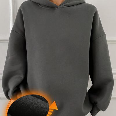TEMU Women's Y2k Oversized Knitted Hoodie Sweatshirt, Casual Fleece Pullover, Unisex Sweater For Women And Men Image