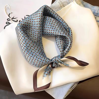 TEMU Blue Women's Scarf, Soft And Comfortable Smooth Fabric, Suitable For , Casual Wear, And Dates In All Image