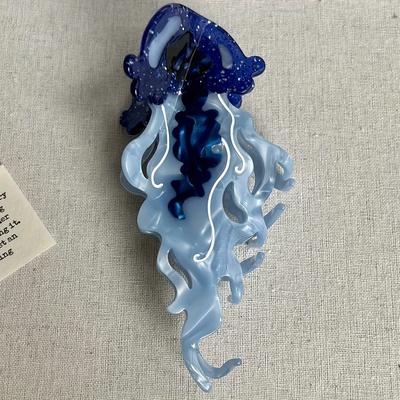 TEMU 1 Set Hair Clips - Large Peva Hairpins, Featuring , Whales, Jellyfish, , Penguins, - Stylish Updo Accessories For Normal Hair Type Image