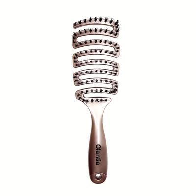 TEMU 1pc Mane Bristle Vent Brush, Detangling Massage Comb, , Wet/dry Use, Flexible Abs Handle, Hair Styling Tool For Normal Hair, Unisex, Ideal Christmas Gift Image