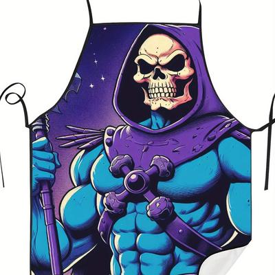 TEMU Purple Skull Apron Restaurant Printed Image