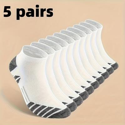 TEMU Pack Of 5/'s Anti-odor And Sweat Absorbent Low-, Comfortable Breathable Socks Suitable For And Outdoor Activities, All Image
