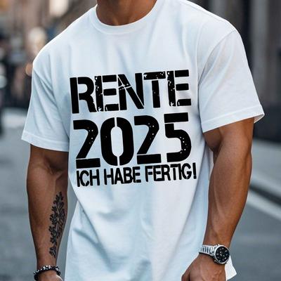 TEMU German Retirement 2025 Men's Short Sleeve T-shirt Summer T-shirt Top Image