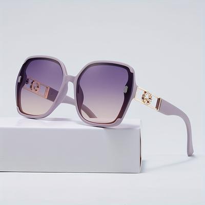 TEMU 1 Pair Of Oversized Square Frame Fashion Glasses, Polaroid Style, & Lens, Decorative Eyewear For Men And Women Image