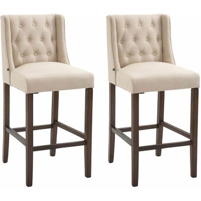 CLP - 2er Set Barhocker Cassandra Stoff creme antik-dunkel Image